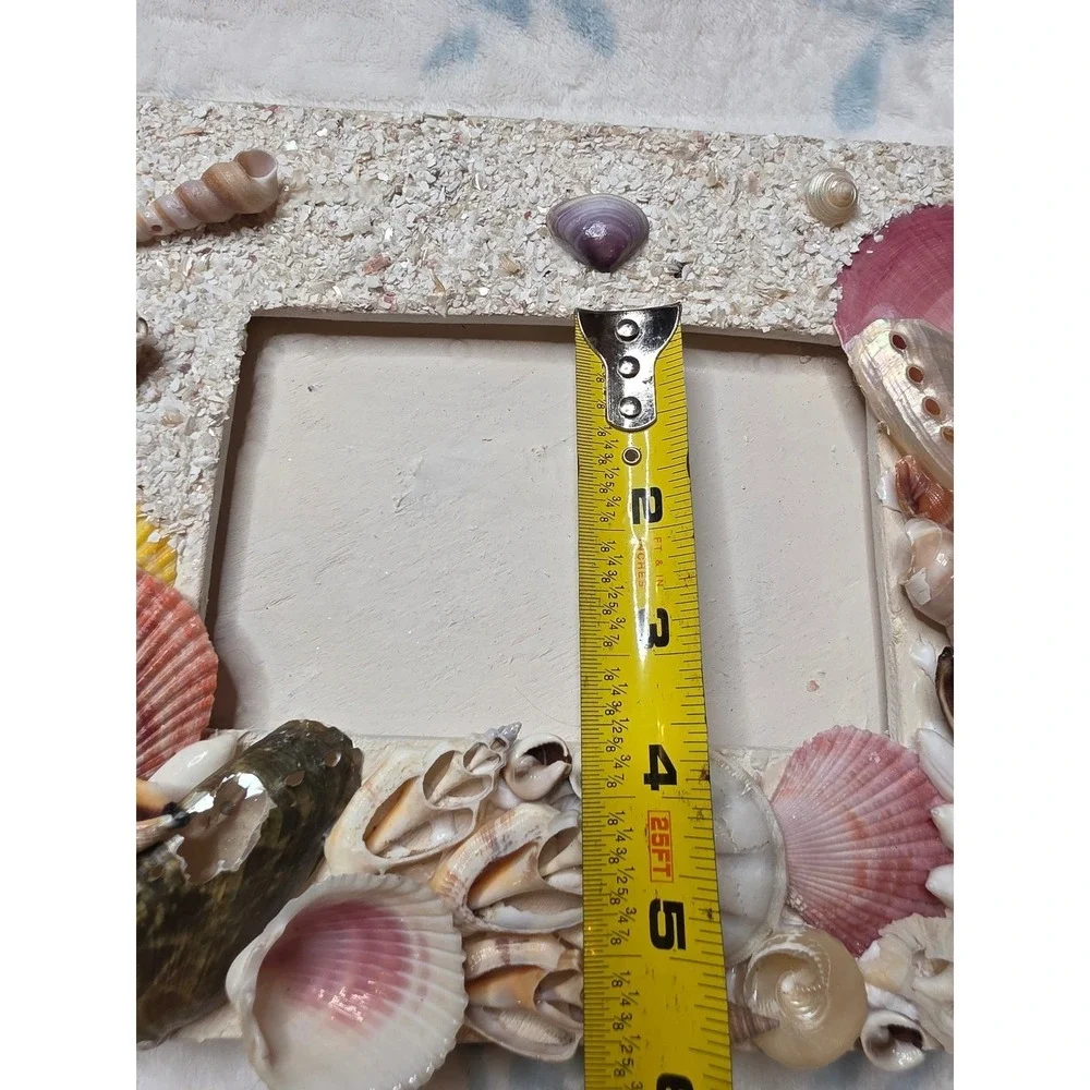 Vintage Seashell Picture Frame Coastal Beach Decor‎ Handcrafted Shell Art 5x3.5